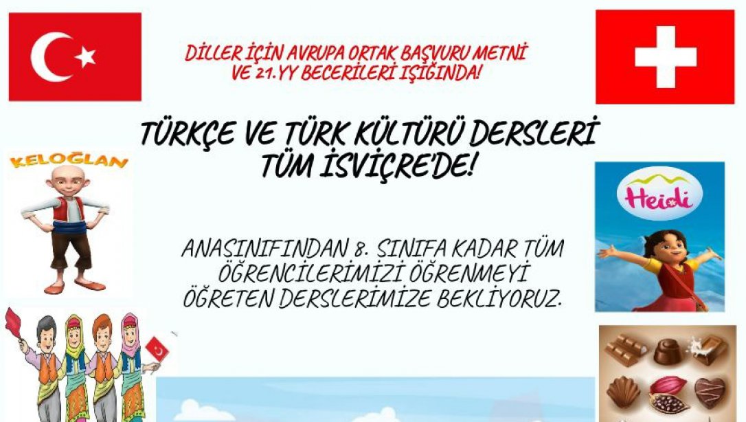 Dört dilde Türkçe ve Türk Kültürü Ders afişleri